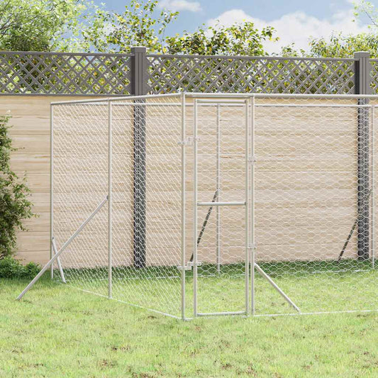 Cuccia per Cani da Esterno Argento 8x12x2 m in Acciaio Zincato | homemem39