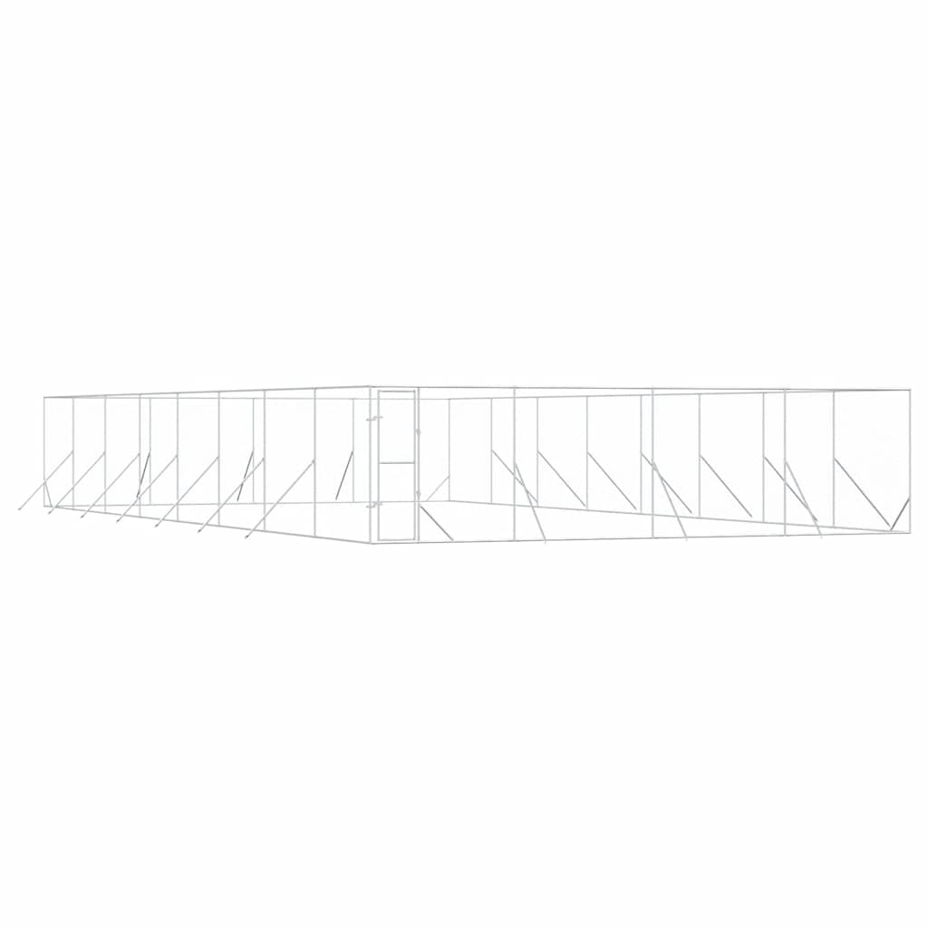 Cuccia per Cani da Esterno Argento 8x16x2 m in Acciaio Zincato | homemem39