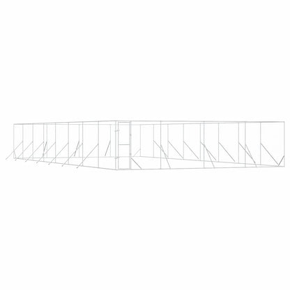 Cuccia per Cani da Esterno Argento 8x16x2 m in Acciaio Zincato | homemem39