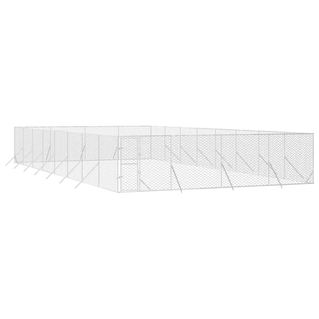 Cuccia per Cani da Esterno Argento 8x16x2 m in Acciaio Zincato | homemem39
