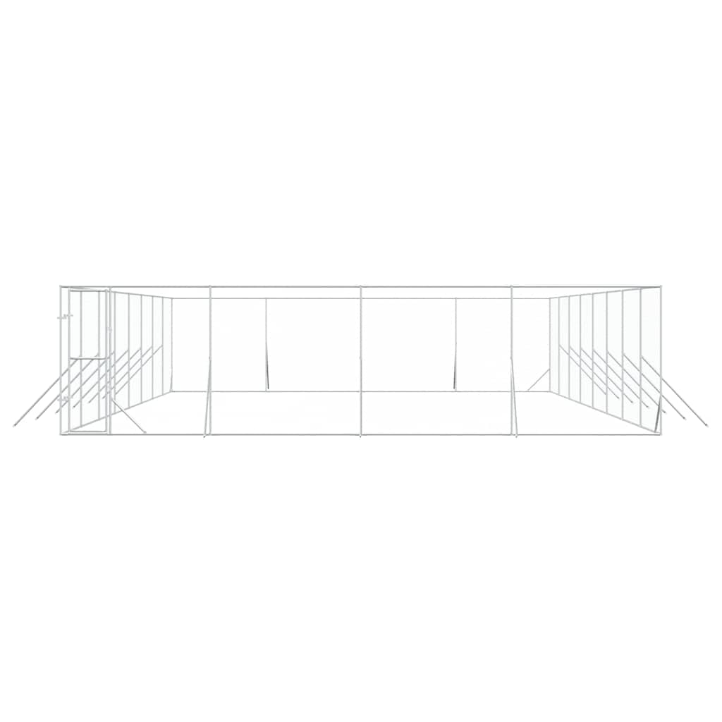 Cuccia per Cani da Esterno Argento 8x16x2 m in Acciaio Zincato | homemem39