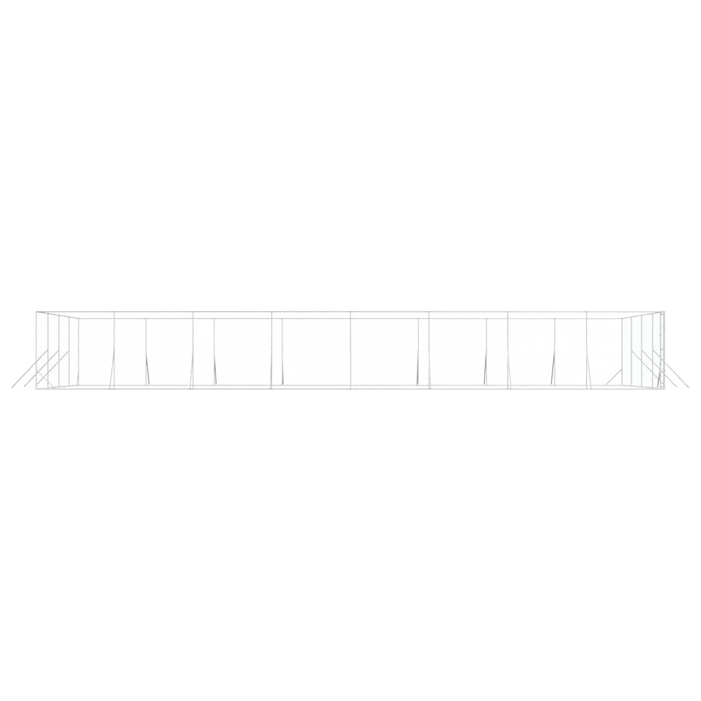 Cuccia per Cani da Esterno Argento 8x16x2 m in Acciaio Zincato | homemem39