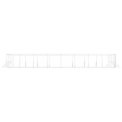 Cuccia per Cani da Esterno Argento 8x16x2 m in Acciaio Zincato | homemem39