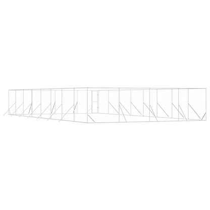Cuccia per Cani da Esterno Argento 8x16x2 m in Acciaio Zincato | homemem39