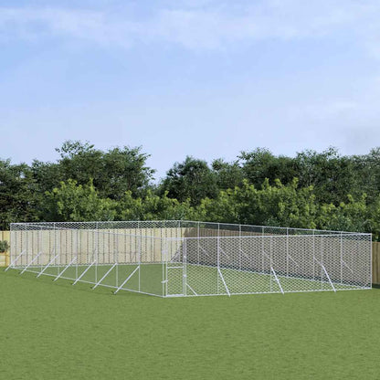 Cuccia per Cani da Esterno Argento 8x16x2 m in Acciaio Zincato | homemem39