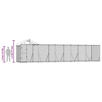 Cuccia Cani da Esterno Tetto Argento 10x2x2,5 m Acciaio Zincato | homemem39