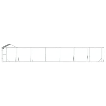 Cuccia Cani da Esterno Tetto Argento 14x2x2,5 m Acciaio Zincato | homemem39