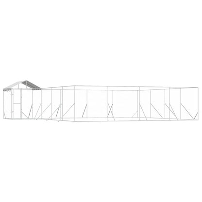 Cuccia Cani da Esterno Tetto Argento 10x8x2,5 m Acciaio Zincato | homemem39