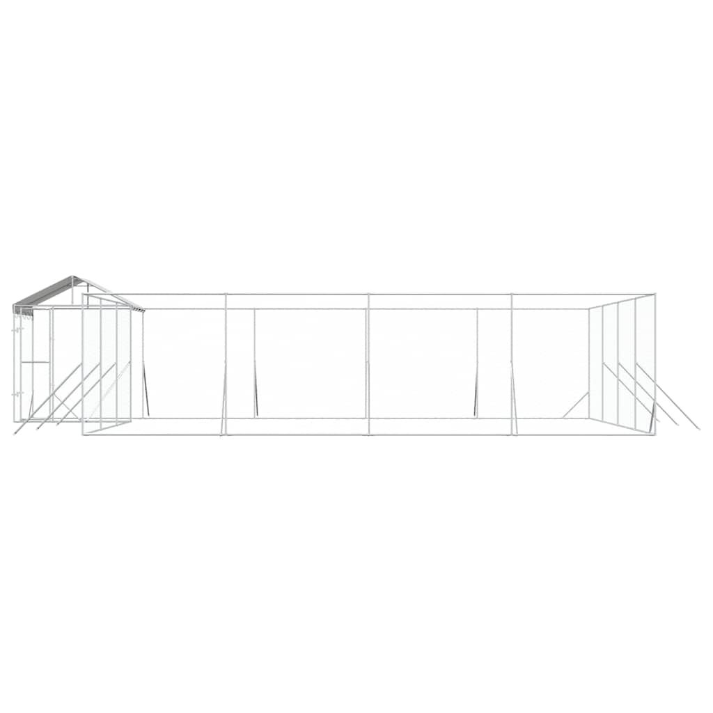Cuccia Cani da Esterno Tetto Argento 10x8x2,5 m Acciaio Zincato | homemem39