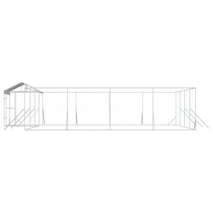 Cuccia Cani da Esterno Tetto Argento 10x8x2,5 m Acciaio Zincato | homemem39