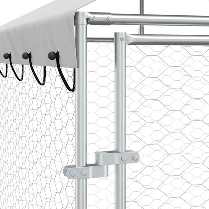 Cuccia Cani da Esterno Tetto Argento 10x8x2,5 m Acciaio Zincato | homemem39