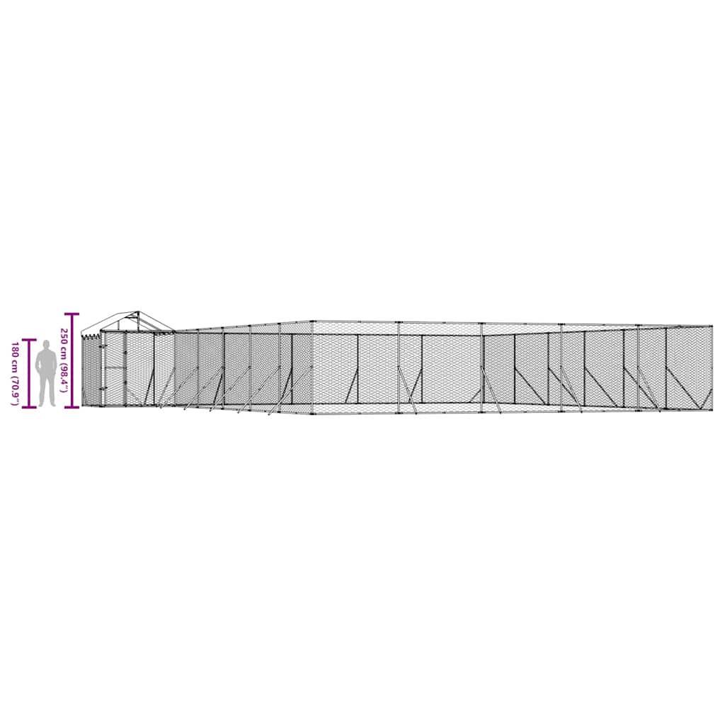 Cuccia Cani da Esterno Tetto Argento 12x12x2,5m Acciaio Zincato | homemem39