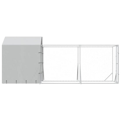 Cuccia Cani da Esterno Tetto Argento 2x6x2,5 m Acciaio Zincato | homemem39