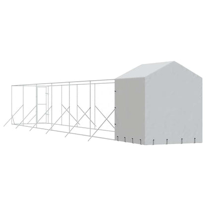 Cuccia Cani da Esterno Tetto Argento 2x14x2,5 m Acciaio Zincato | homemem39