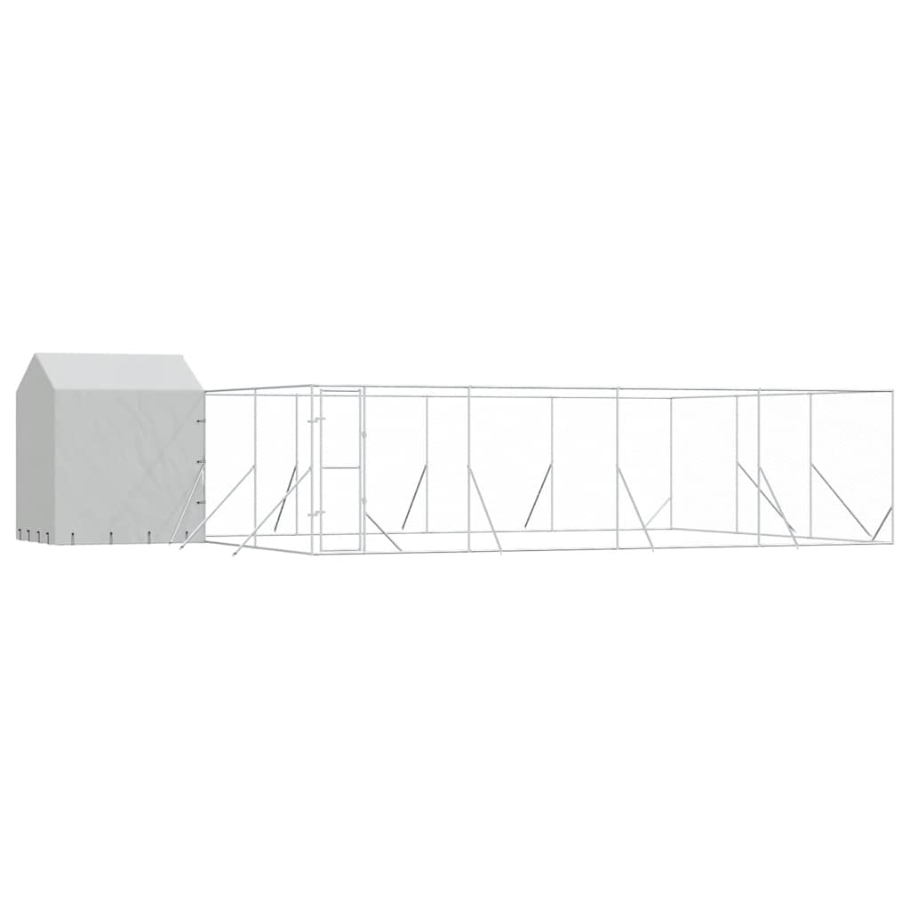 Cuccia Cani da Esterno Tetto Argento 10x6x2,5 m Acciaio Zincato | homemem39
