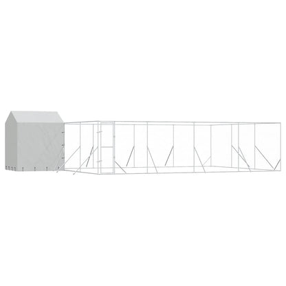 Cuccia Cani da Esterno Tetto Argento 10x6x2,5 m Acciaio Zincato | homemem39