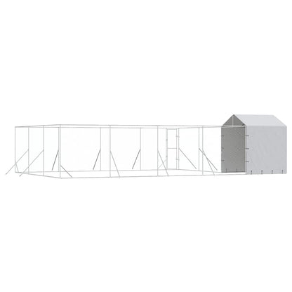 Cuccia Cani da Esterno Tetto Argento 10x6x2,5 m Acciaio Zincato | homemem39