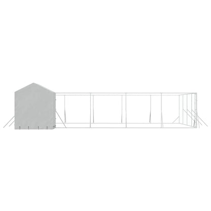 Cuccia Cani da Esterno Tetto Argento 10x10x2,5m Acciaio Zincato | homemem39