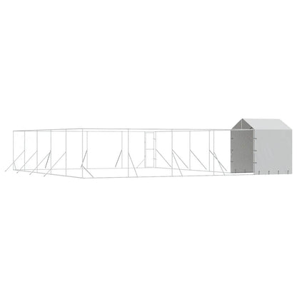 Cuccia Cani da Esterno Tetto Argento 10x10x2,5m Acciaio Zincato | homemem39