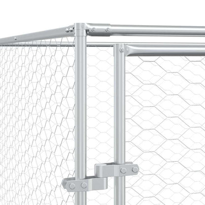 Cuccia Cani da Esterno Tetto Argento 10x10x2,5m Acciaio Zincato | homemem39