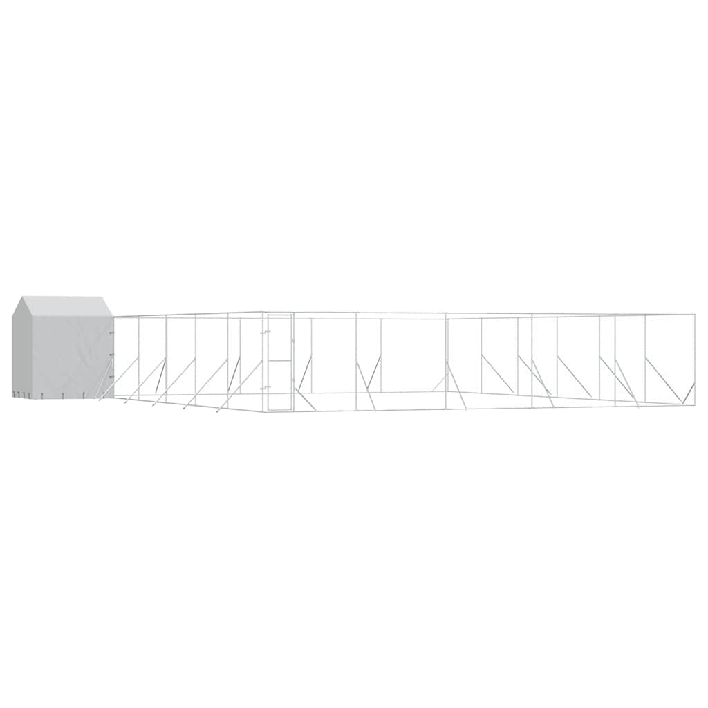 Cuccia Cani da Esterno Tetto Argento 12x12x2,5m Acciaio Zincato | homemem39