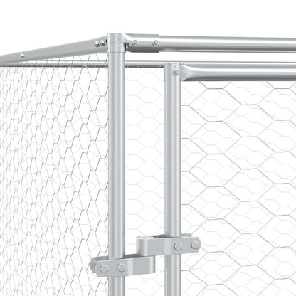 Cuccia Cani da Esterno Tetto Argento 12x12x2,5m Acciaio Zincato | homemem39