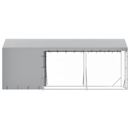 Cuccia Cani da Esterno Tetto Argento 2x6x2,5 m Acciaio Zincato | homemem39