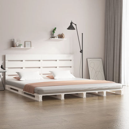 Letto senza Materasso Bianco 140x190 cm Legno Massello di Pino - homemem39