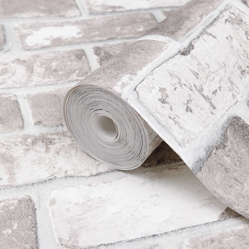 Carta da Parati 3D Motivo Mattoni Grigio 10x0,53 m Non Tessuto - homemem39