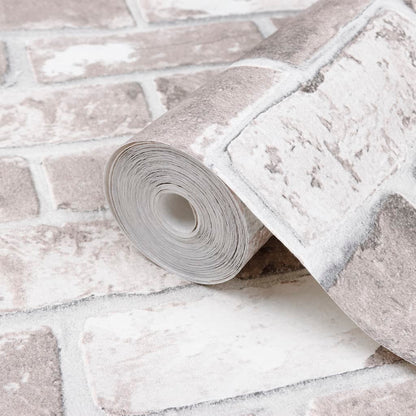 Carta da Parati 3D Motivo Mattoni Grigio 10x0,53 m Non Tessuto - homemem39