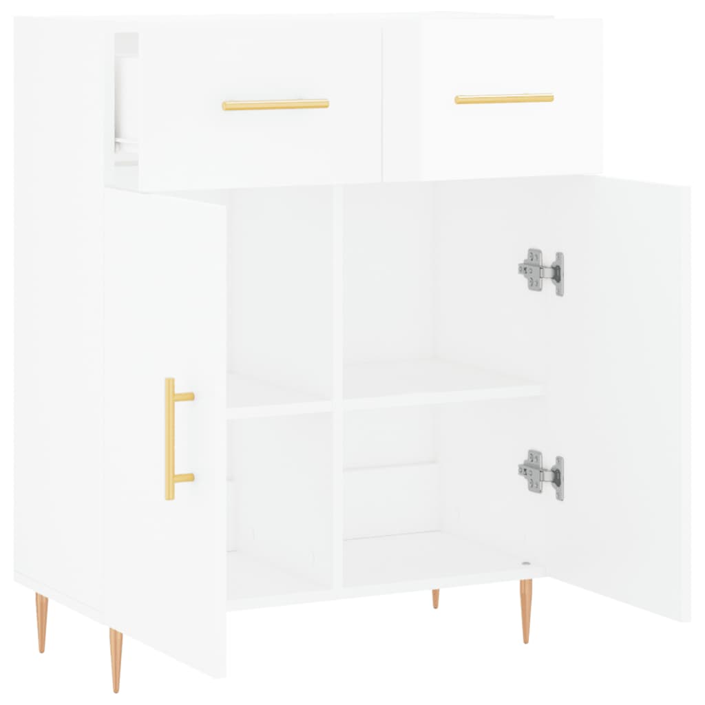 Credenza 69,5x34x90 cm in Legno Multistrato Bianco Lucido