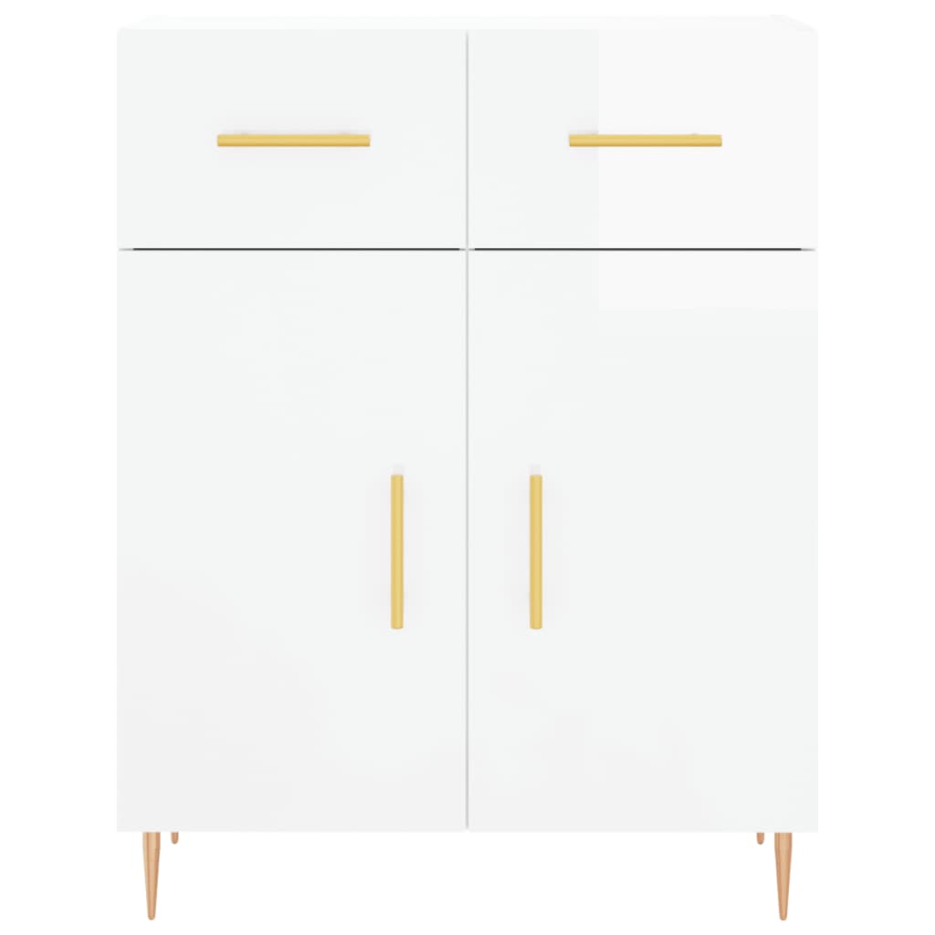 Credenza 69,5x34x90 cm in Legno Multistrato Bianco Lucido