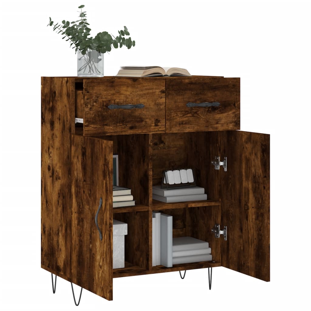 Credenza Rovere Fumo 69,5x34x90 cm in Legno Multistrato | homemem39