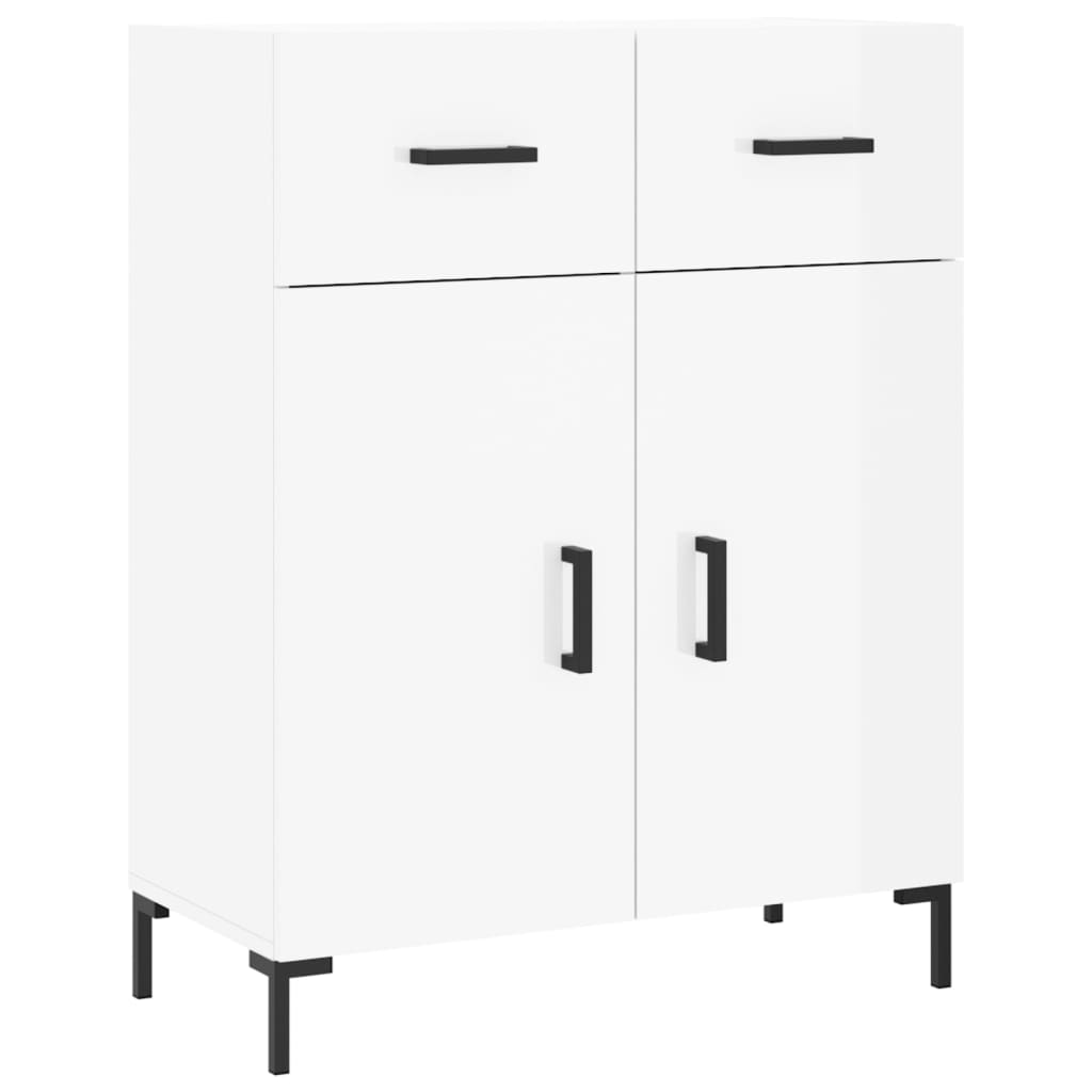 Credenza 69,5x34x90 cm in Legno Multistrato Bianco Lucido