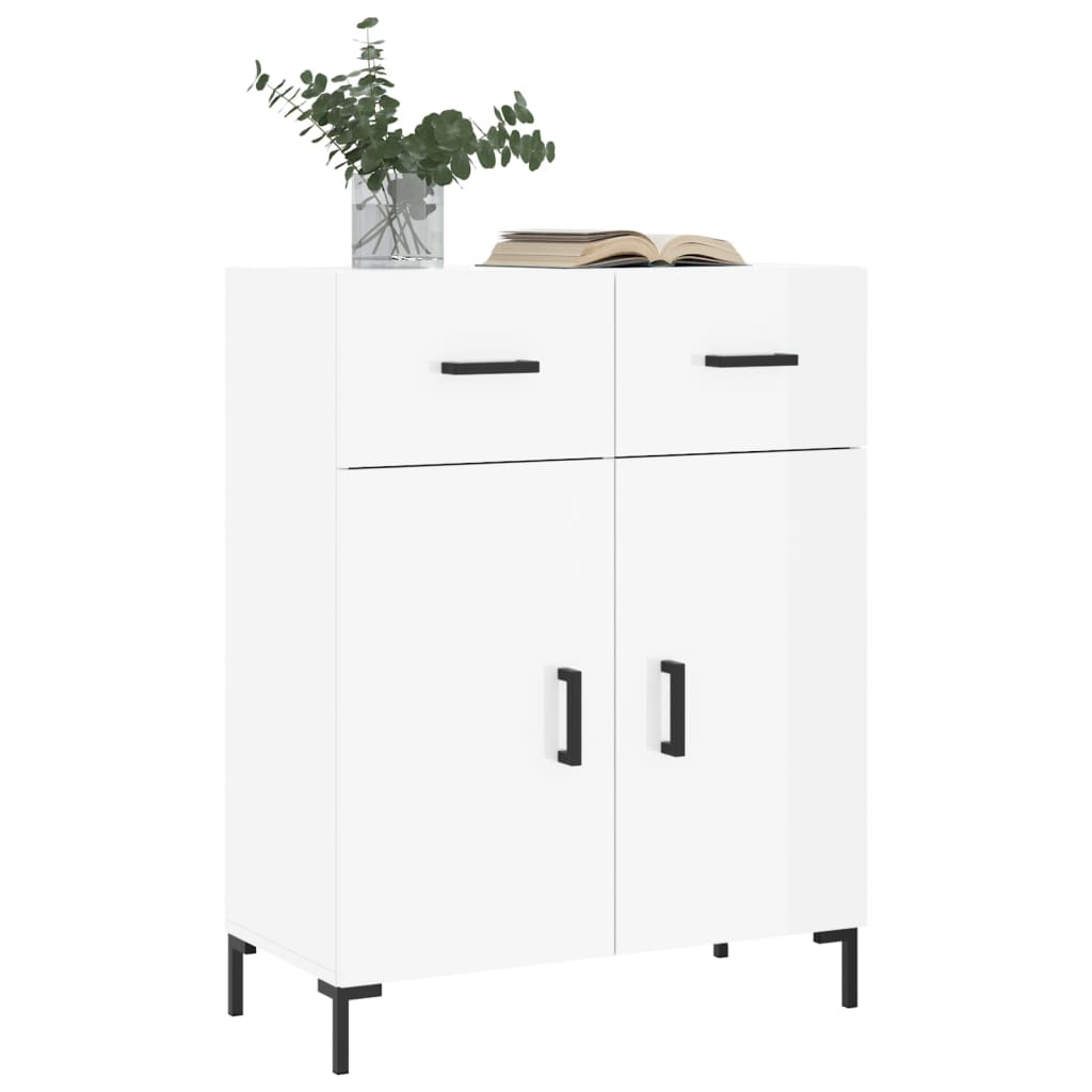 Credenza 69,5x34x90 cm in Legno Multistrato Bianco Lucido - homemem39