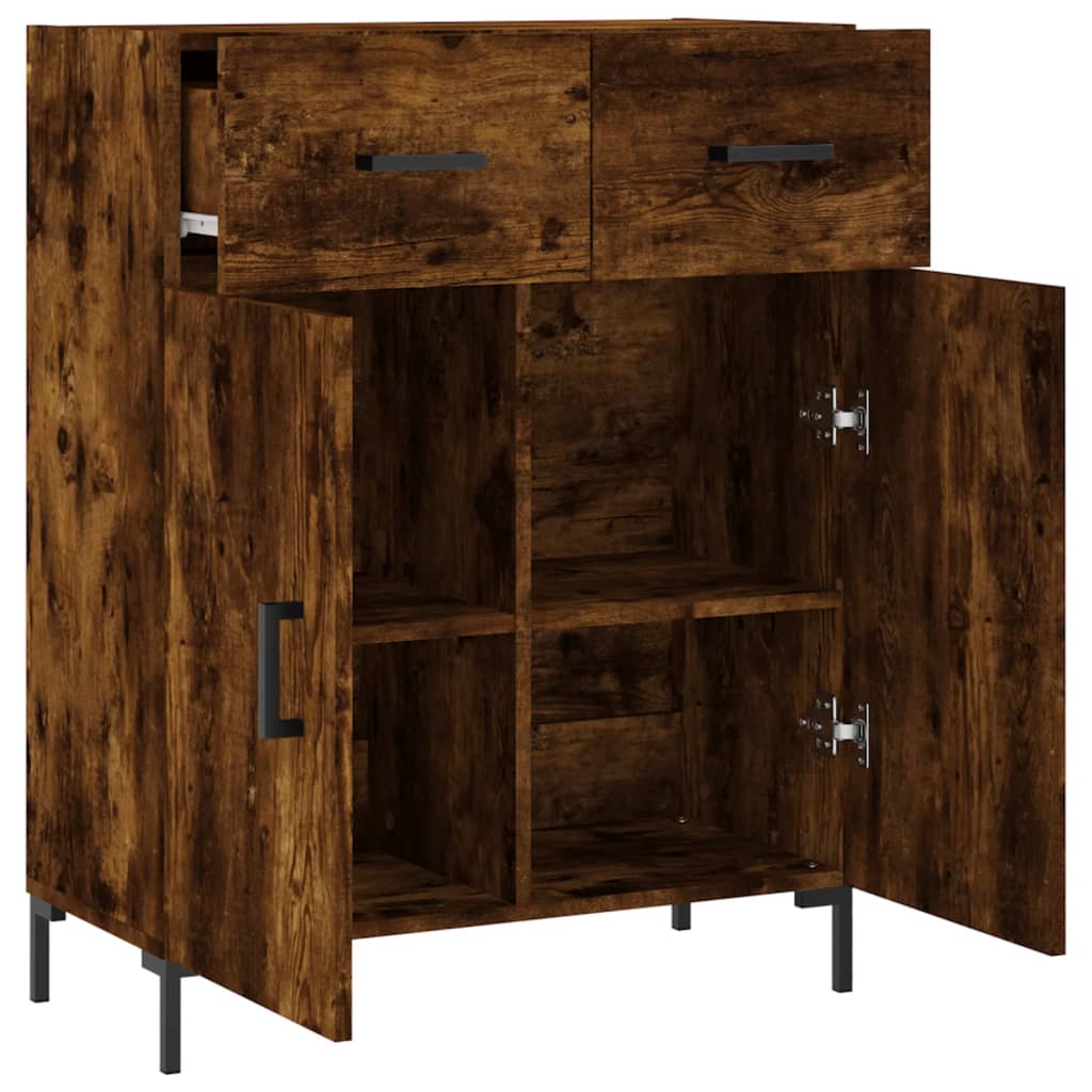 Credenza Rovere Fumo 69,5x34x90 cm in Legno Multistrato