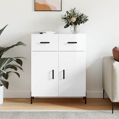 Credenza 69,5x34x90 cm in Legno Multistrato Bianco Lucido