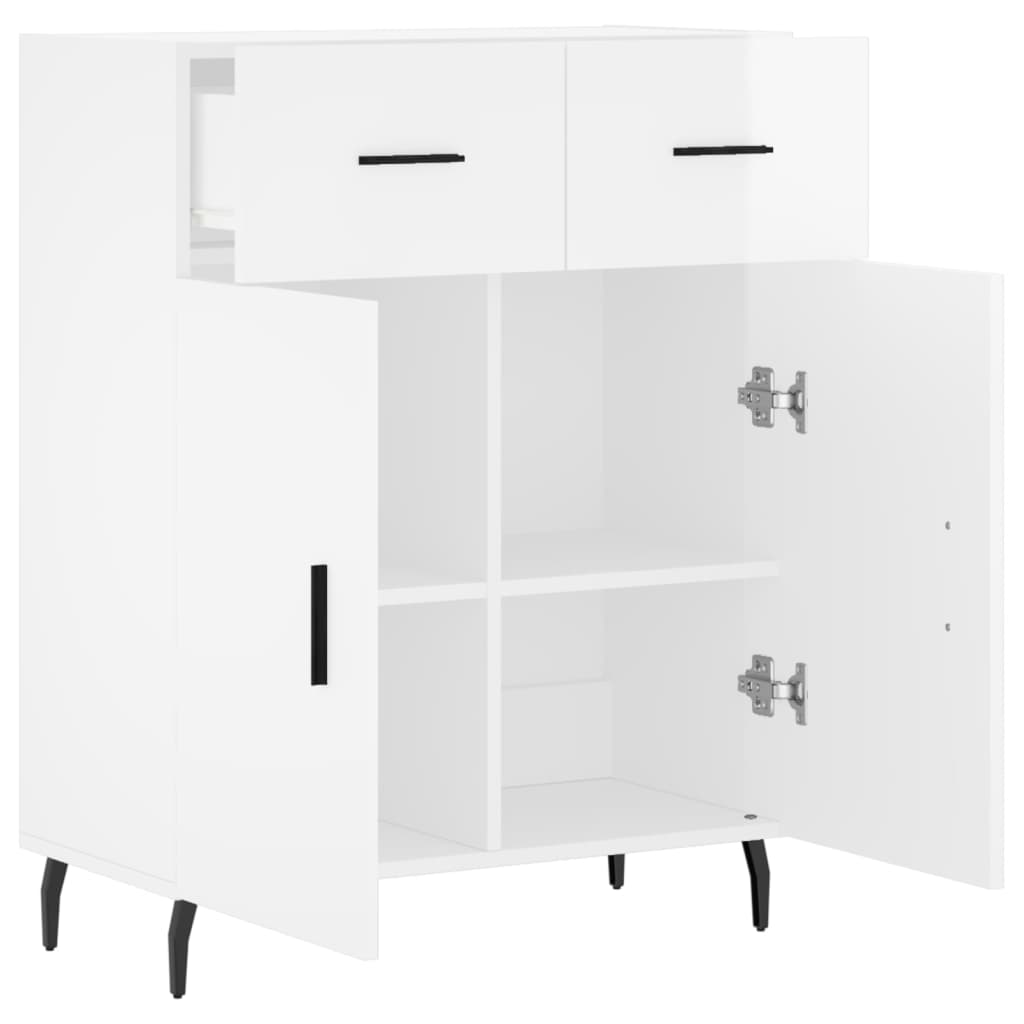 Credenza 69,5x34x90 cm in Legno Multistrato Bianco Lucido - homemem39
