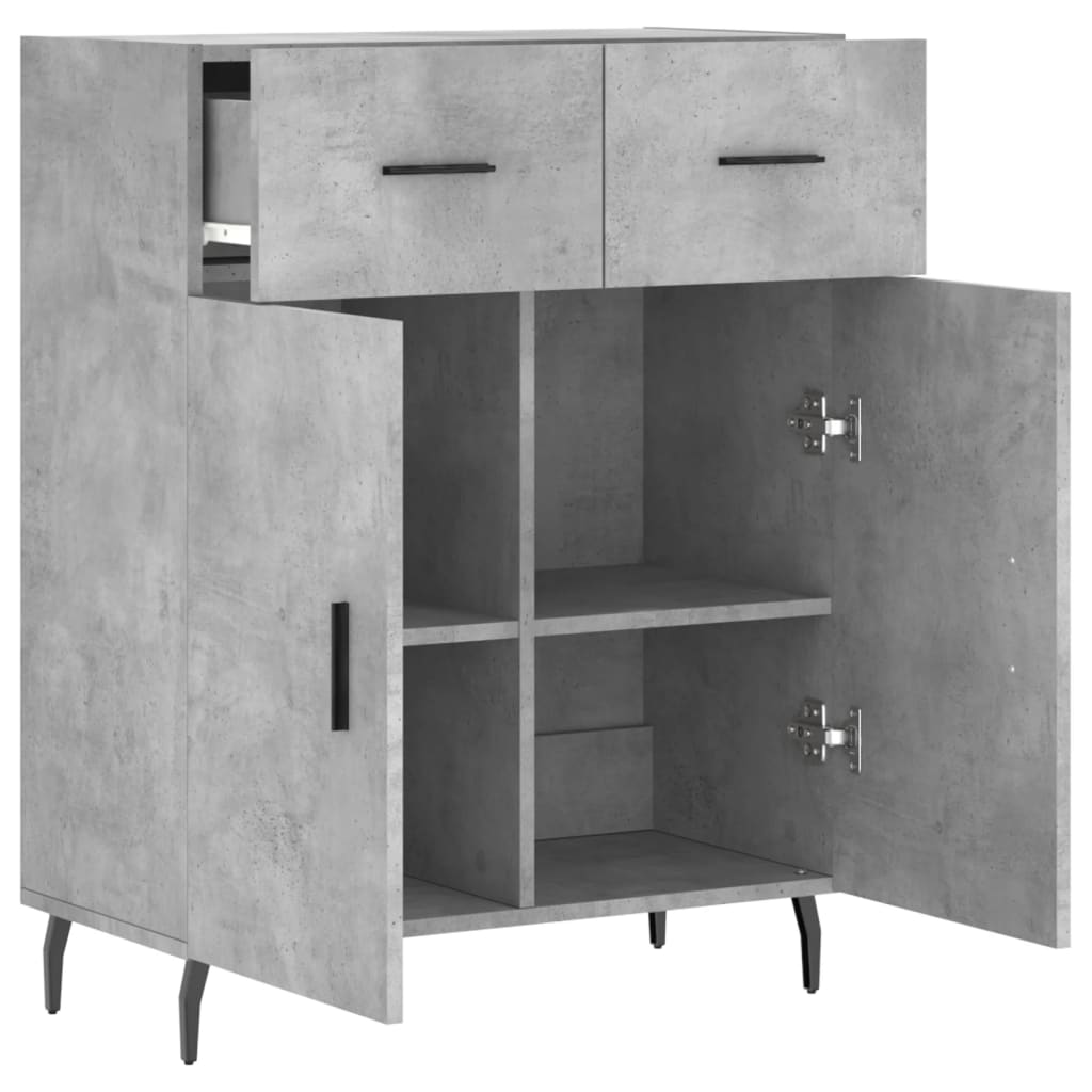 Credenza Grigio Cemento 69,5x34x90 cm in Legno Multistrato - homemem39