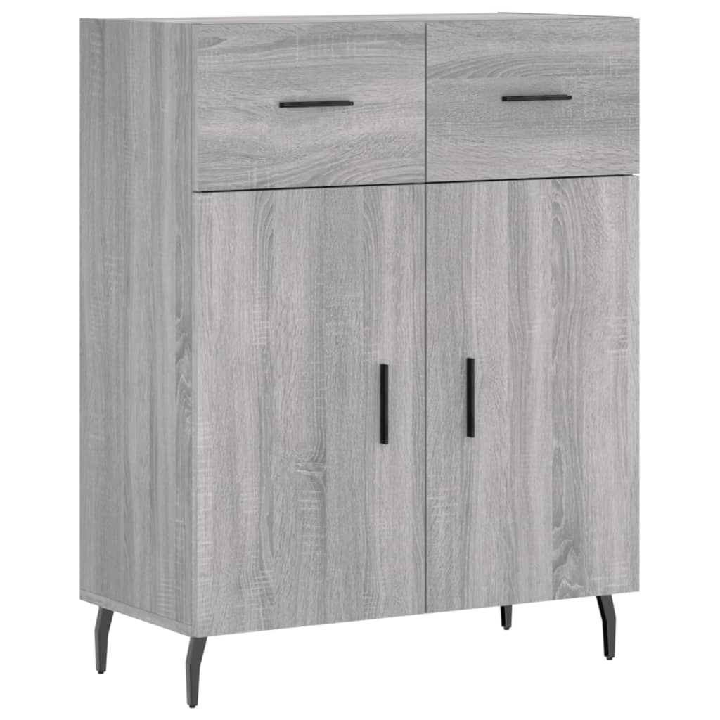 Credenza Grigio Sonoma 69,5x34x90 cm in Legno Multistrato