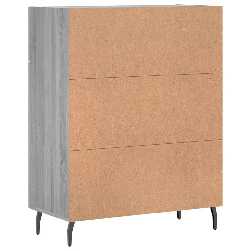 Credenza Grigio Sonoma 69,5x34x90 cm in Legno Multistrato