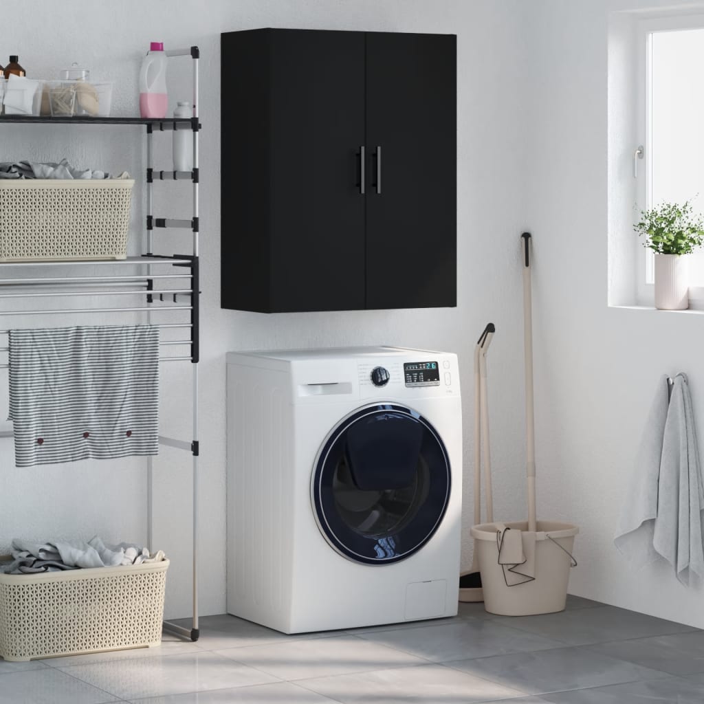 Mobile a Parete Nero 69,5x34x90 cm - homemem39