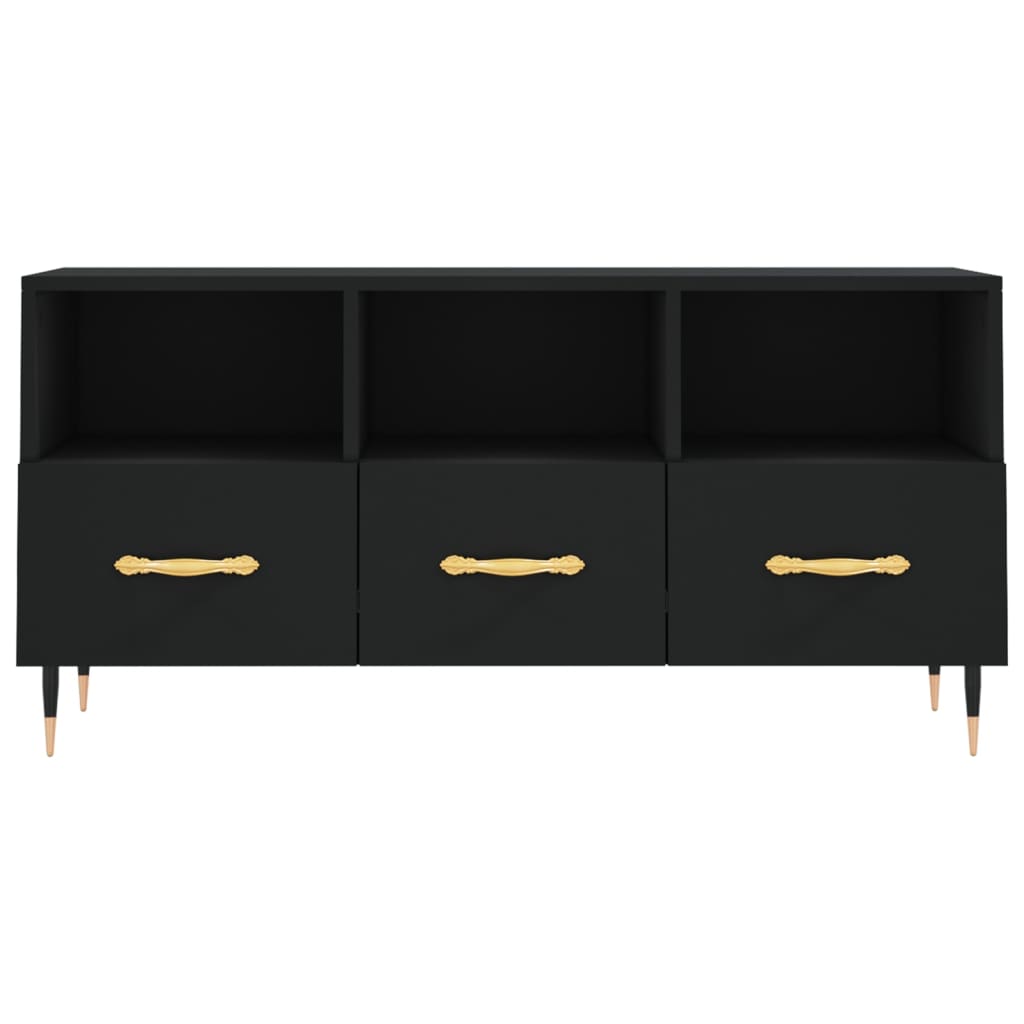 Mobile Porta TV Nero 102x36x50 cm in Legno Multistrato