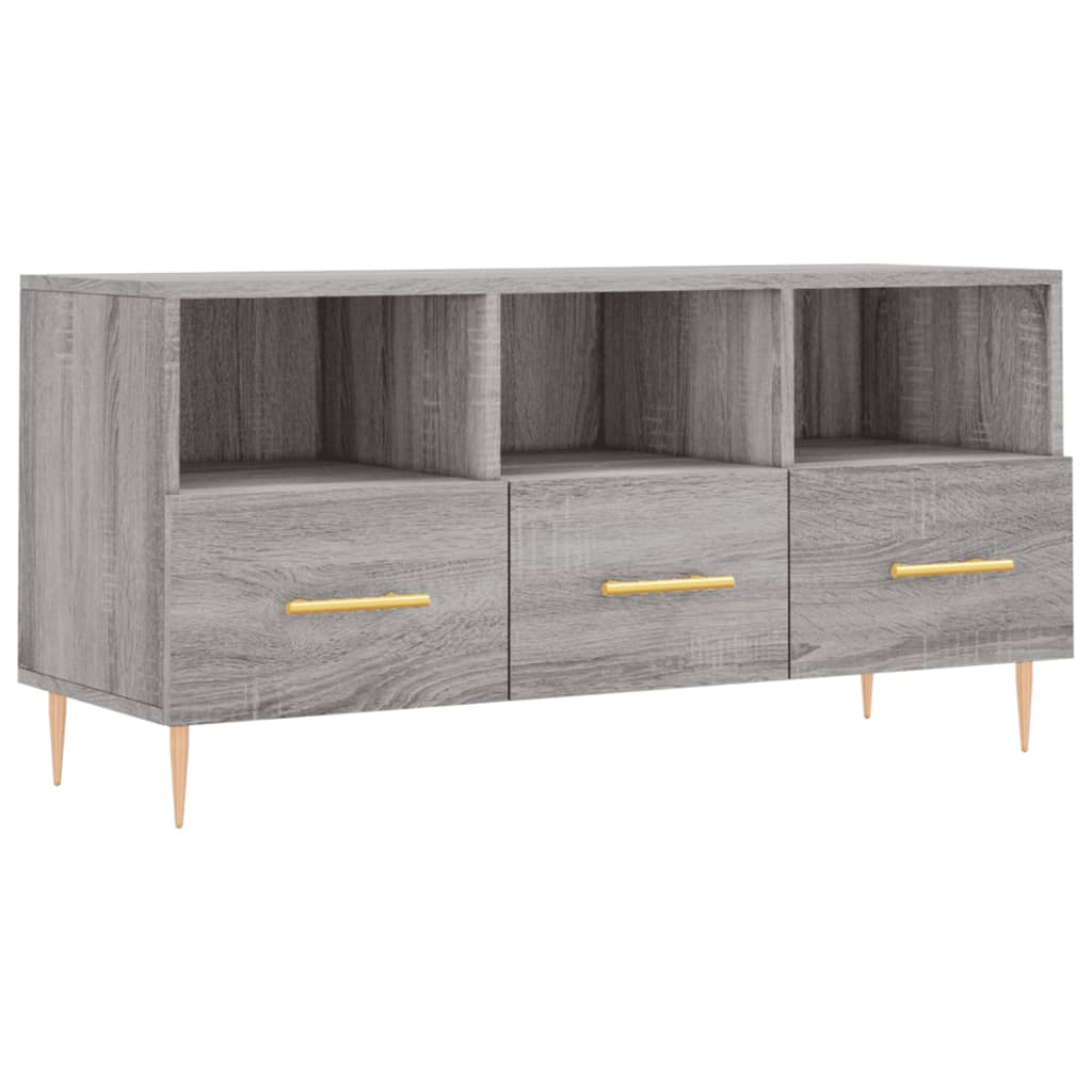 Mobile TV Grigio Sonoma 102x36x50 cm in Legno Multistrato - homemem39