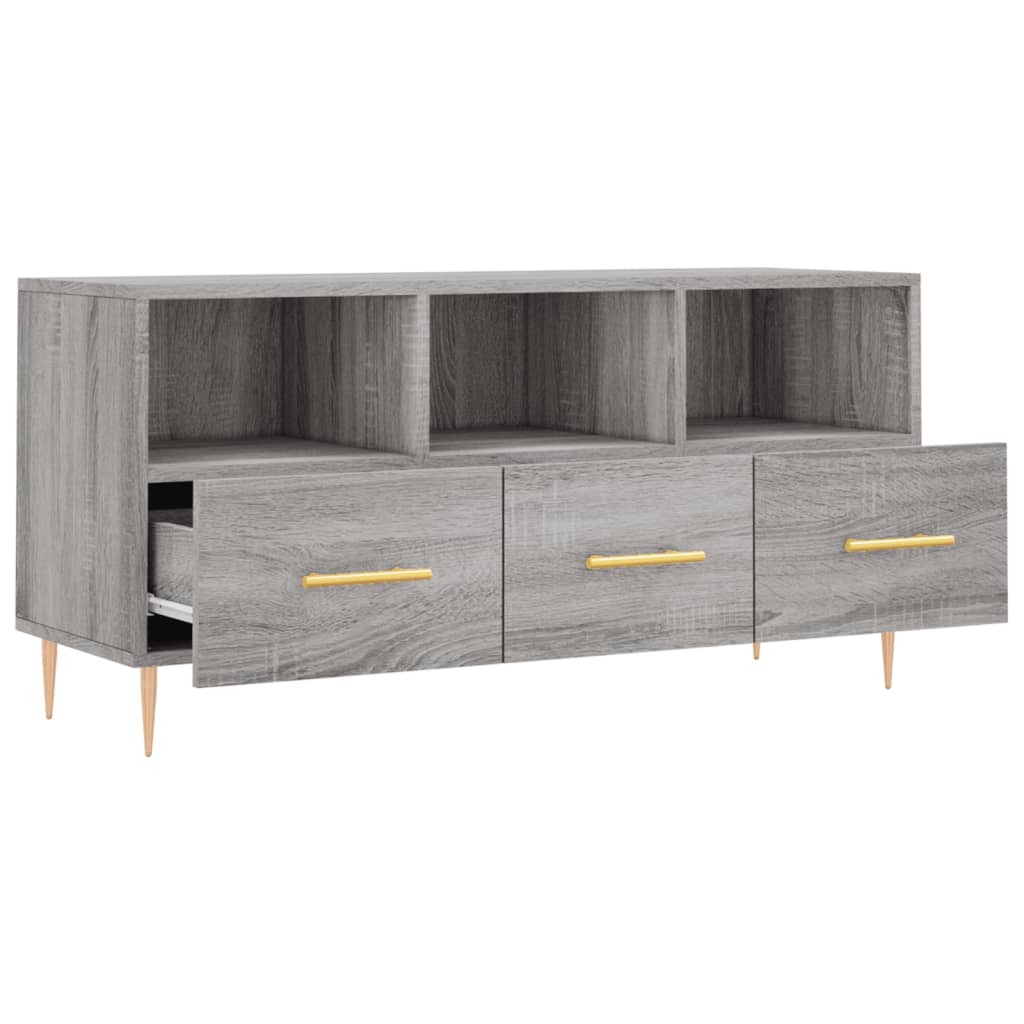 Mobile TV Grigio Sonoma 102x36x50 cm in Legno Multistrato - homemem39