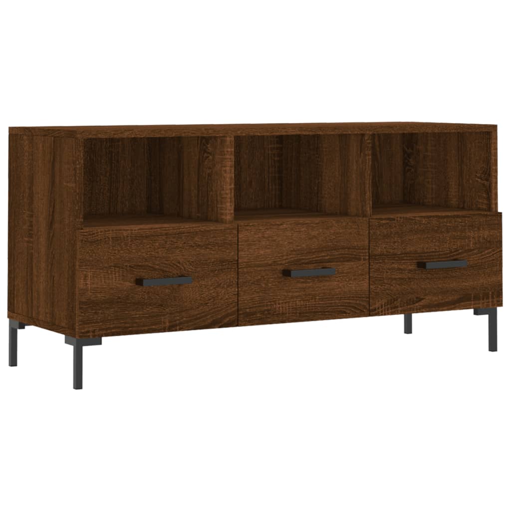 Mobile TV Rovere Marrone 102x36x50 cm in Legno Multistrato