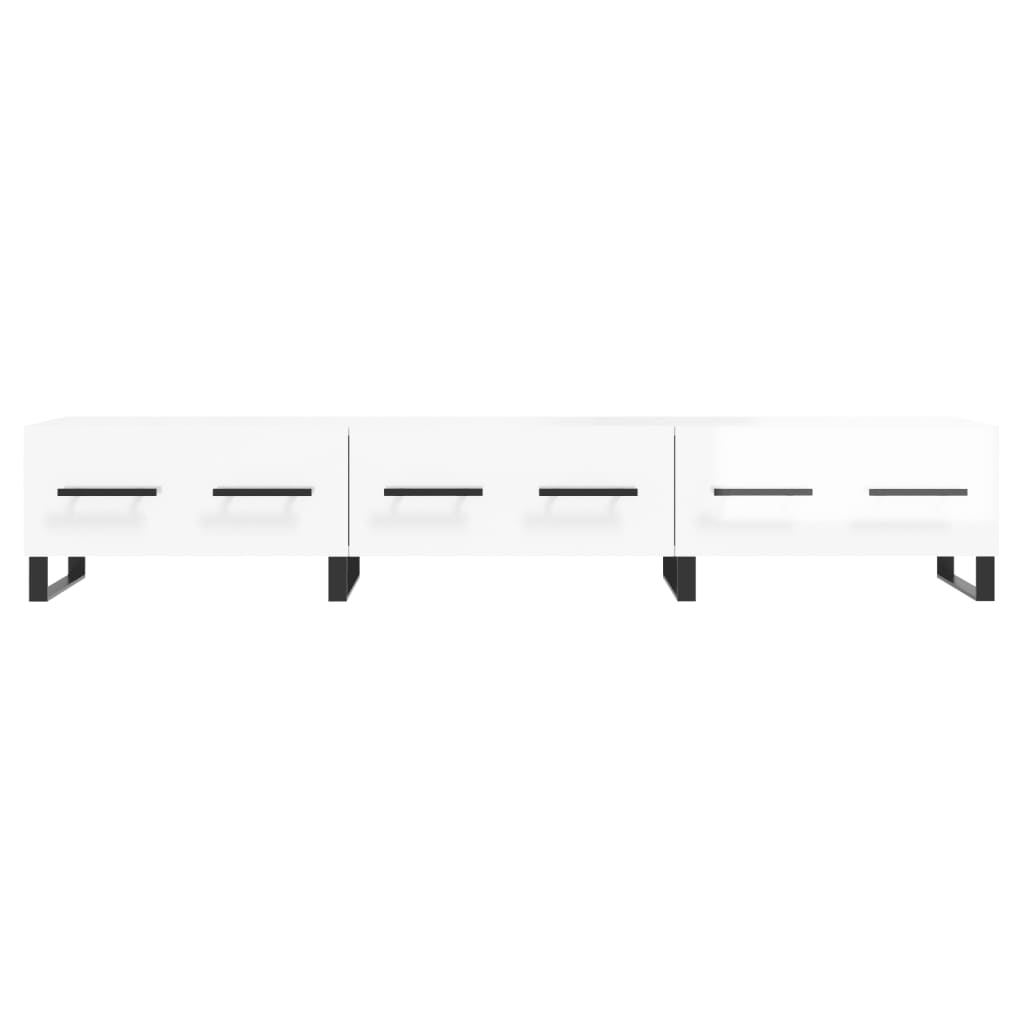 Mobile Porta TV Bianco Lucido 150x36x30 cm in Legno Multistrato - homemem39