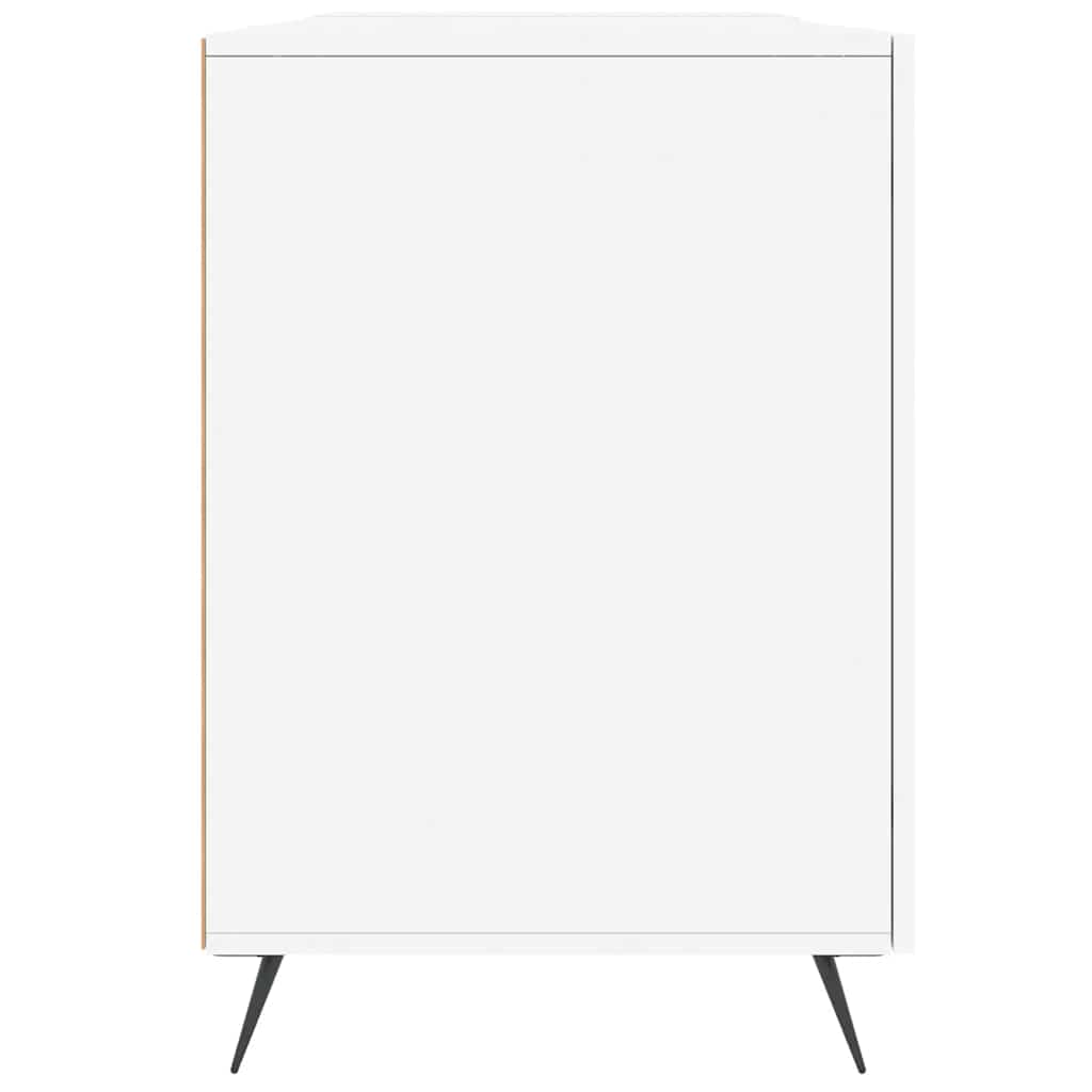 Scrivania Bianco Lucido 140x50x75 cm in Legno Multistrato