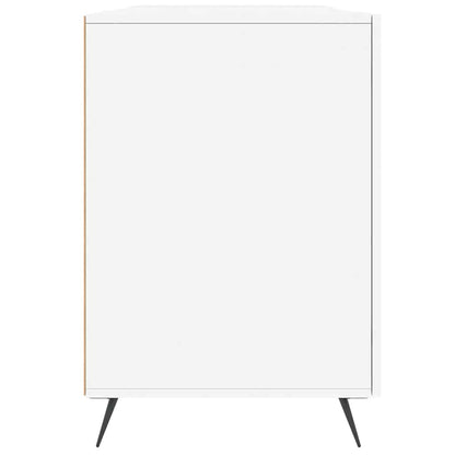 Scrivania Bianco Lucido 140x50x75 cm in Legno Multistrato