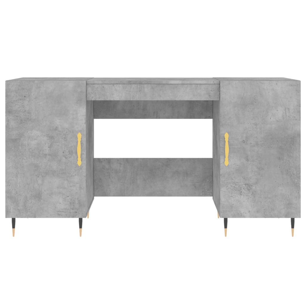 Scrivania Grigio Cemento 140x50x75 cm in Legno Multistrato